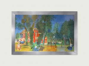Le paddock à Deauville.Lithographie.Mourlot Lithographe.62x100cm. 1600E