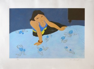Pierre BONCOMPAIN - Au bord du lit. 64 x 77 cm – 1200 €