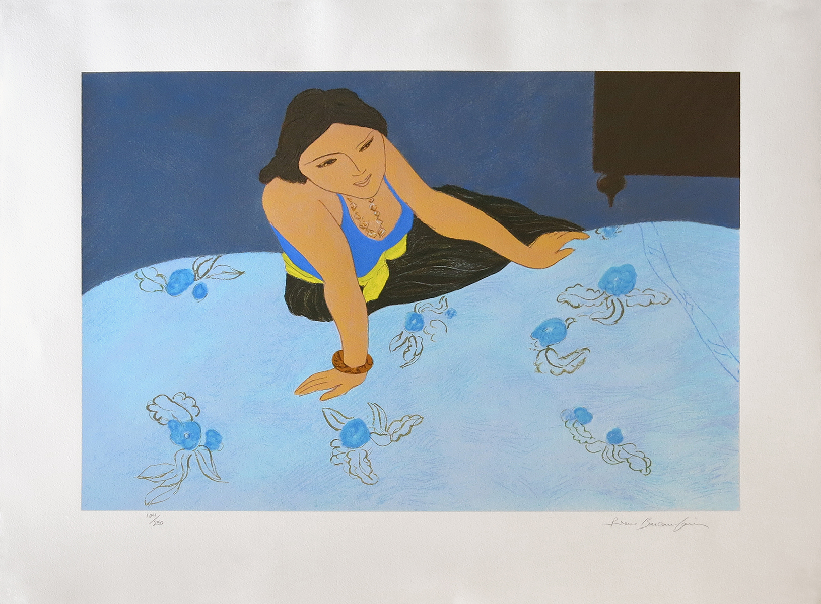 Pierre BONCOMPAIN - Au bord du lit. 64 x 77 cm – 1200 €