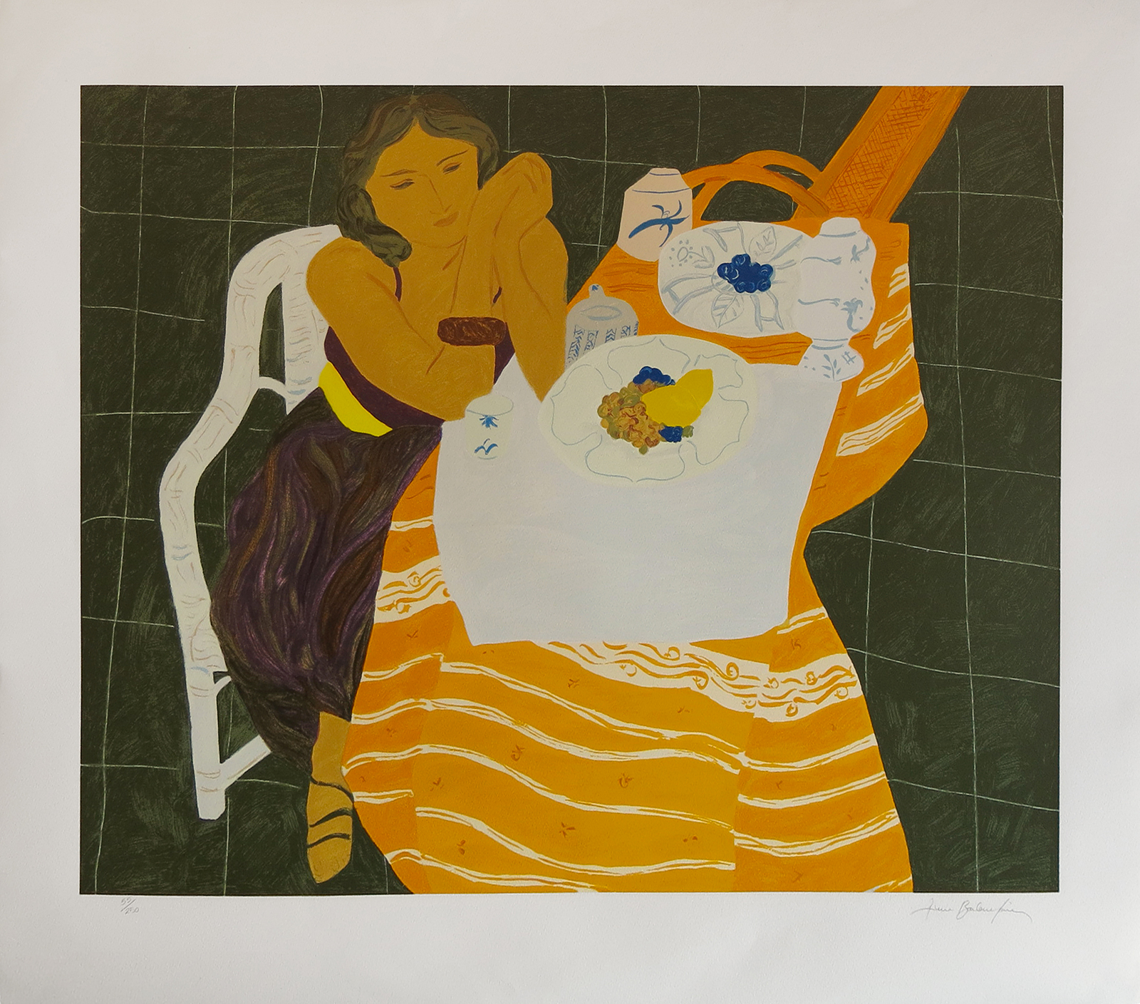 La ceinture jaune. Lithographie 104, 5 x 89,5 cm - 1200 €